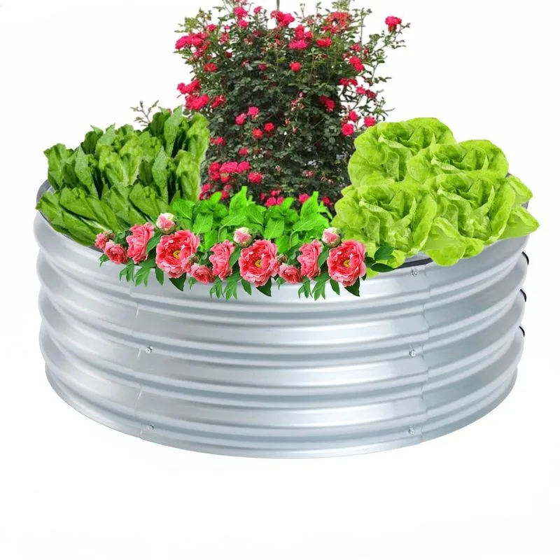 Suporte Redondo Em Metal Para Horta 120x28cm