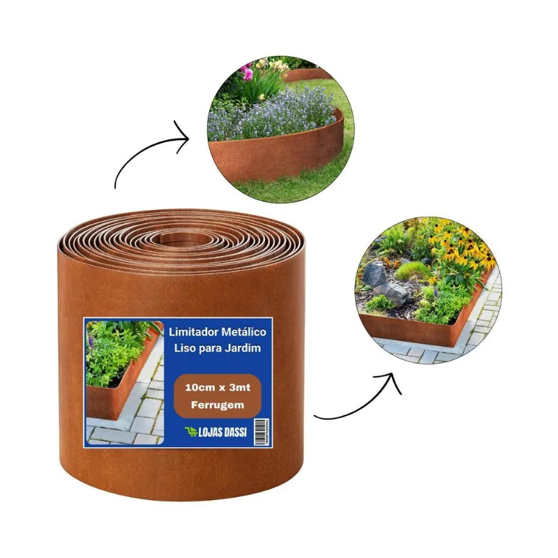 Separador Flexível Metálico Para Exteriores 10cm X 3mt