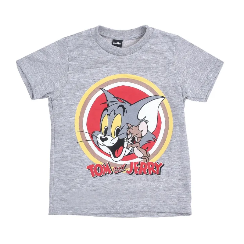 Remera manga corta Tom y Jerry talle 14 años melange