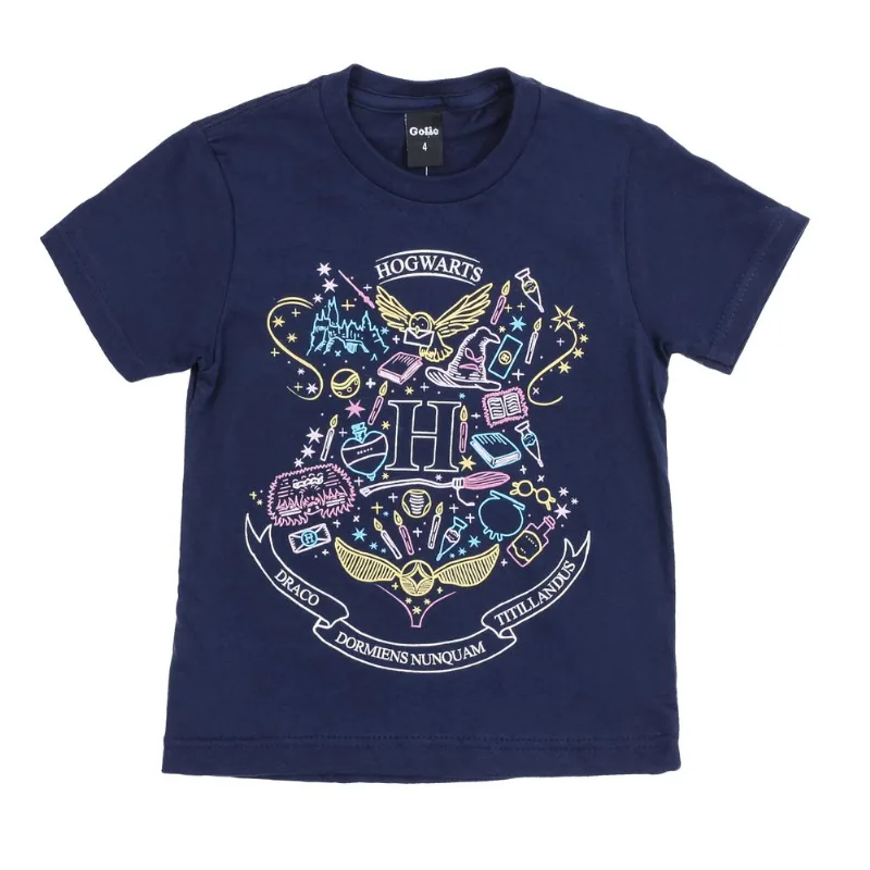 Remera manga corta Harry Potter talle 10 años azul francia
