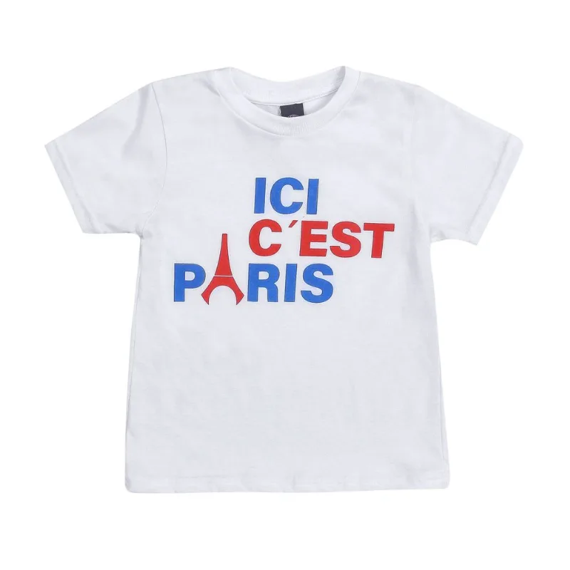Remera manga corta PSG talle 16 años blanco