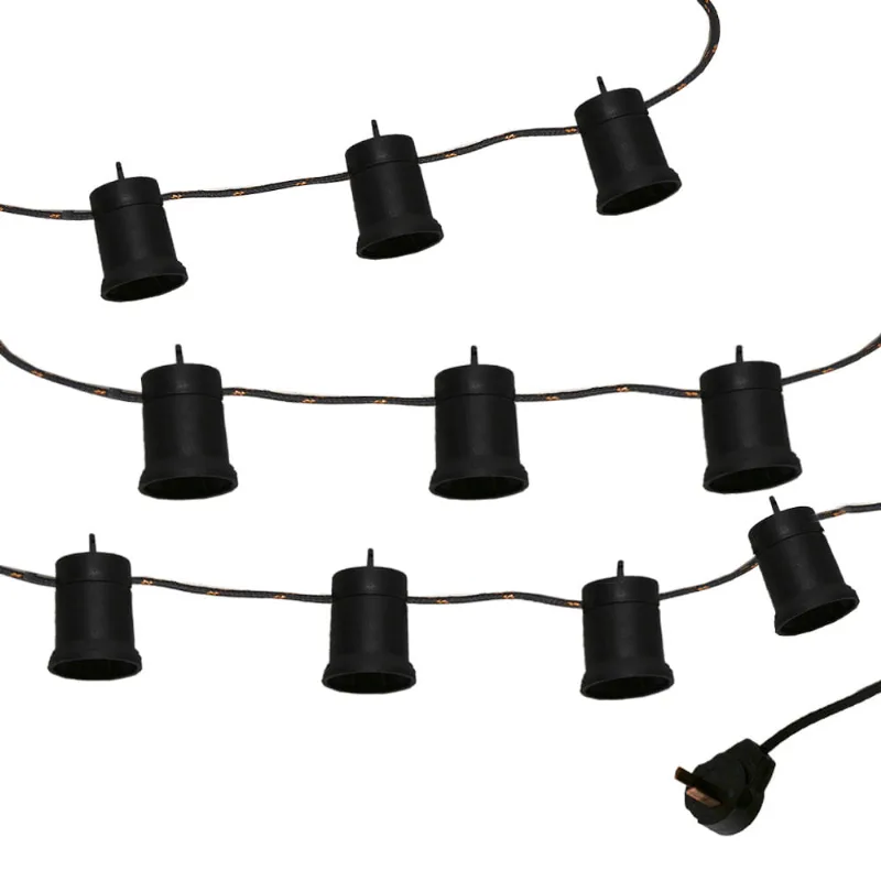 Guirnalda Textil Elkas X 5 Mts Negro Con Cobre
