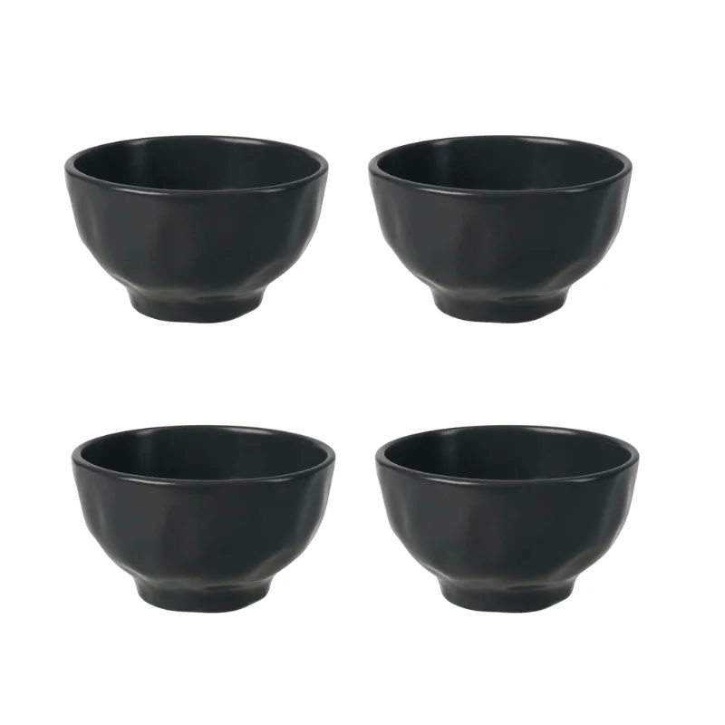 Set x 4 Bowl Compotera 14 cm Cerámica Irregular Organic Mate Gris