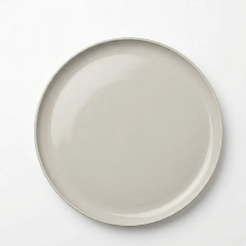 Set x 6 Platos Playos 27 Cms Cerámica Color Gris Claro Fine