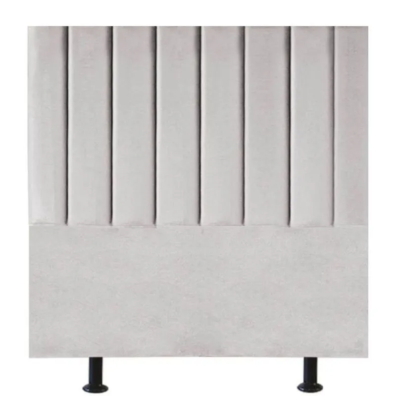 Cabeceira Estofada Cama Box Casal 140 Cm Taís Suede cinza Claro