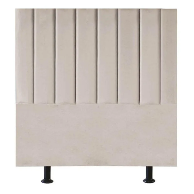 Cabeceira Estofada De Cama Casal Box 140 Cm Taís Corino bege