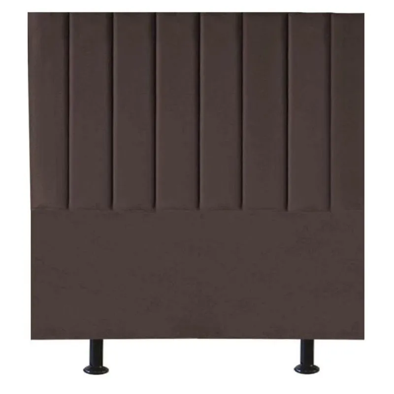 Cabeceira Estofada Cama Box Casal 140 Cm Taís Suede marrom