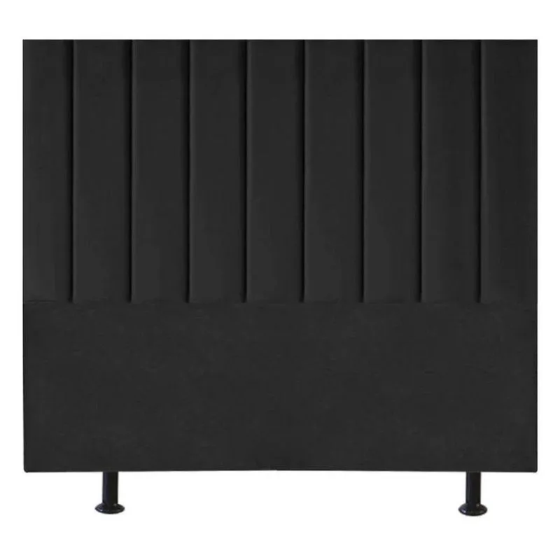 Cabeceira Estofada Cama Box King 195 Cm Marina Linho preto