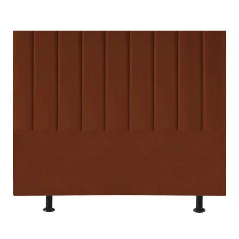 Cabeceira Estofada Cama Box King 195 Cm Marina Veludo terracota