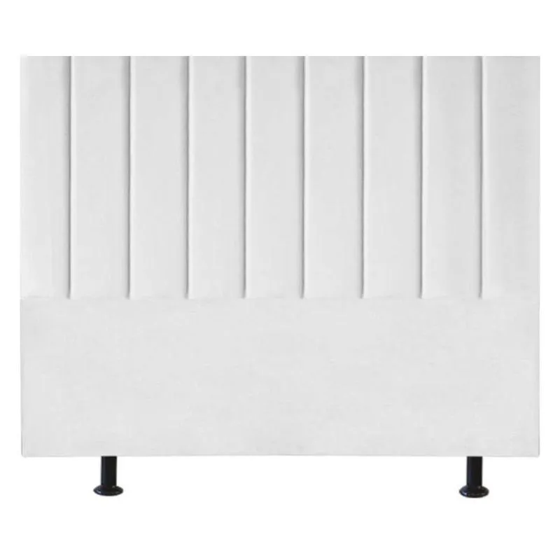 Cabeceira Estofada Cama Casal Queen Size 160 Cm Marina Suede branco