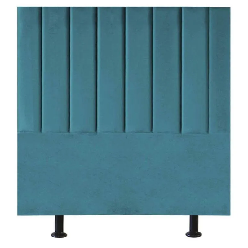 Cabeceira Estofada Cama Box Casal 140 Cm Marina Suede azul Turquesa