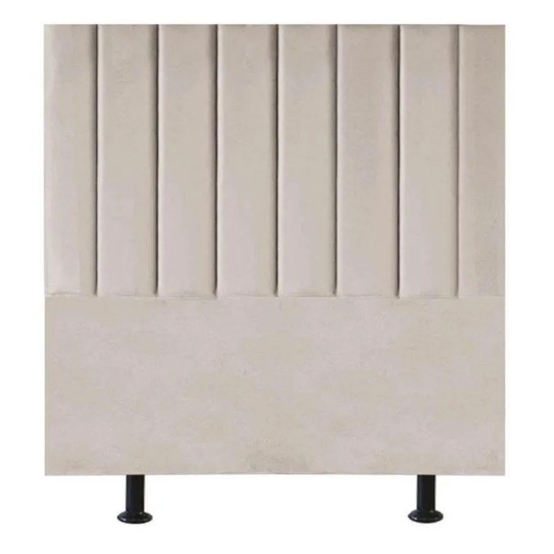 Cabeceira Estofada Cama Box Casal 140 Cm Marina Veludo bege
