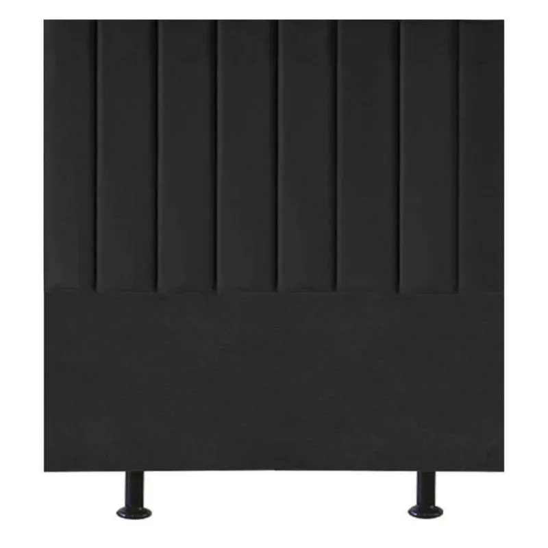 Cabeceira Estofada Cama Box Solteiro 100 Cm Marina Veludo preto