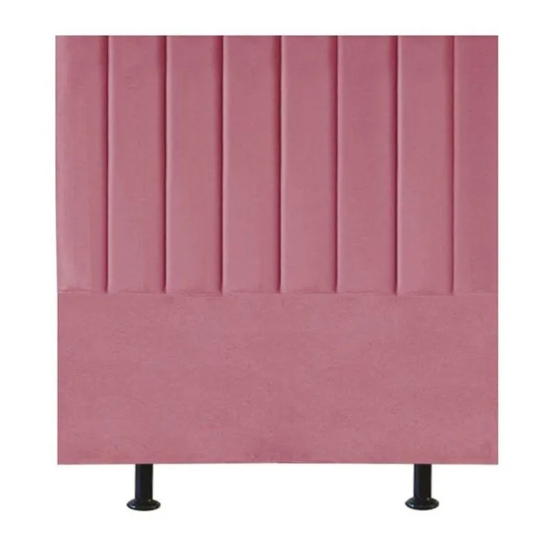 Cabeceira Estofada Cama Box Casal 140 Cm Maisa Suede rosa