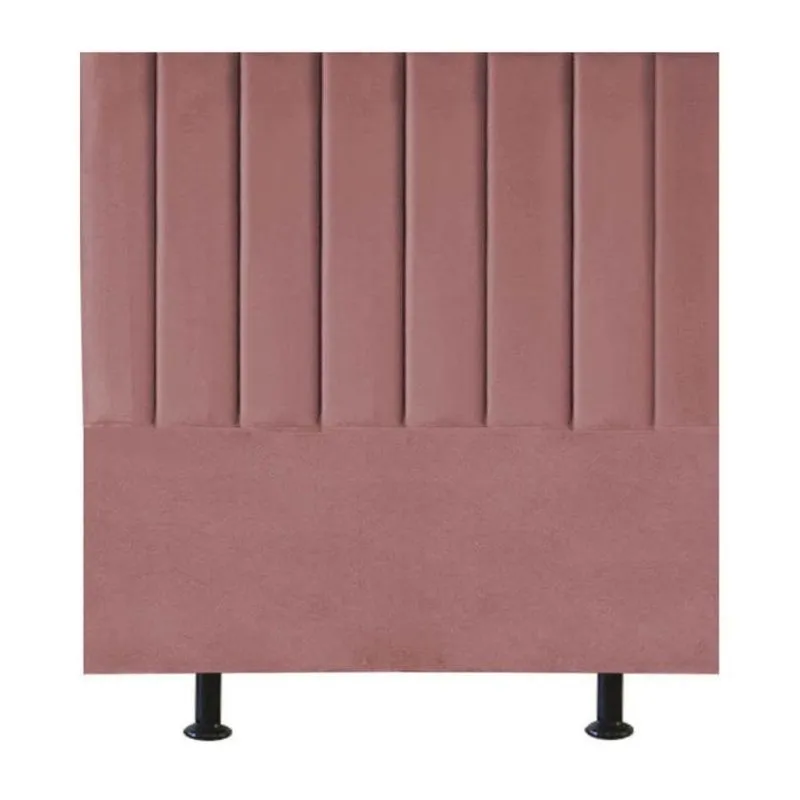 Cabeceira Estofada Cama Box Solteiro 90 Cm Maisa Suede rosê