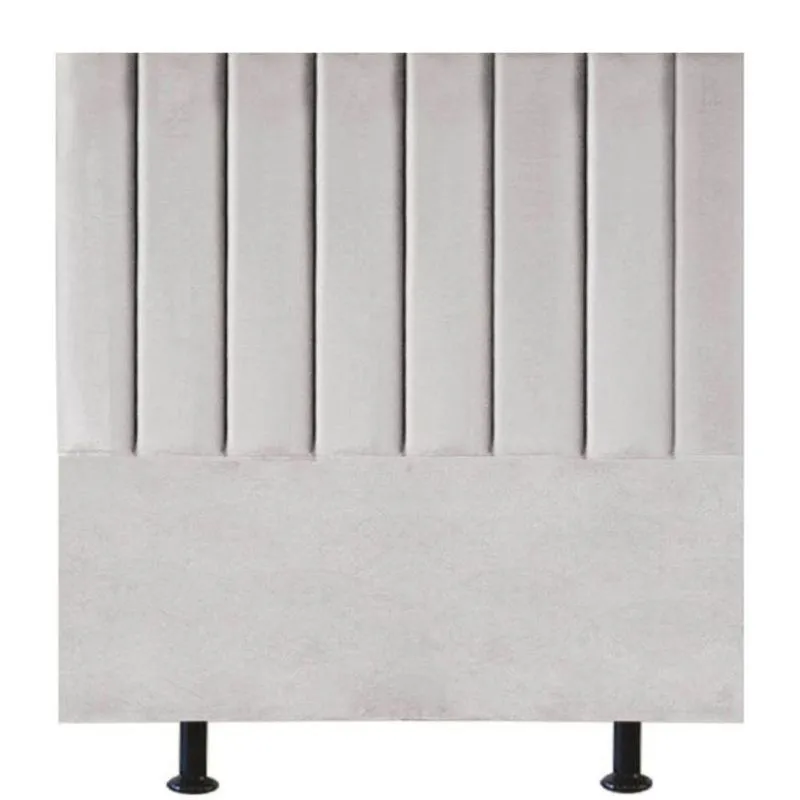Cabeceira Estofada Cama Box Solteiro 90 Cm Maisa Linho cinza Claro