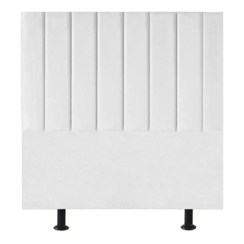 Cabeceira Estofada Cama Box Solteiro 90 Cm Maisa Corino branco