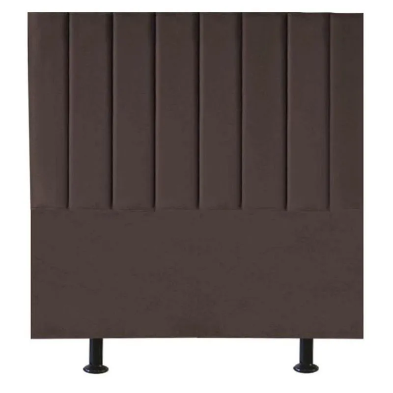 Cabeceira Estofada Cama Casal Queen Size 160 Cm Alice Suede Marrom