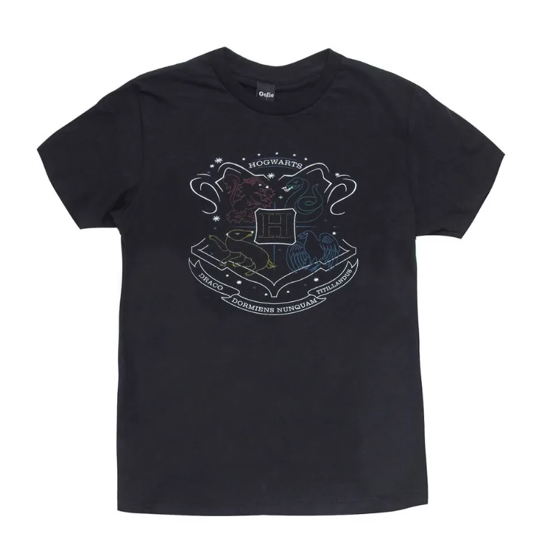 Remera Harry Potter manga corta estampada talle 8 negro