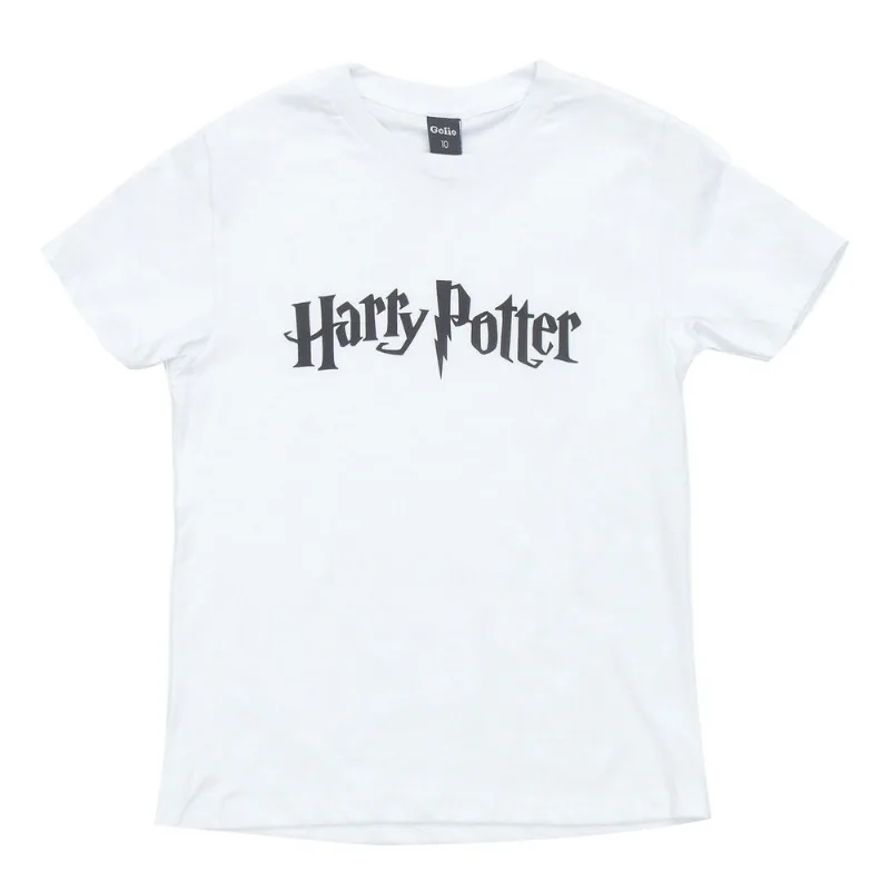 Remera Harry Potter manga corta estampada talle 16 blanco