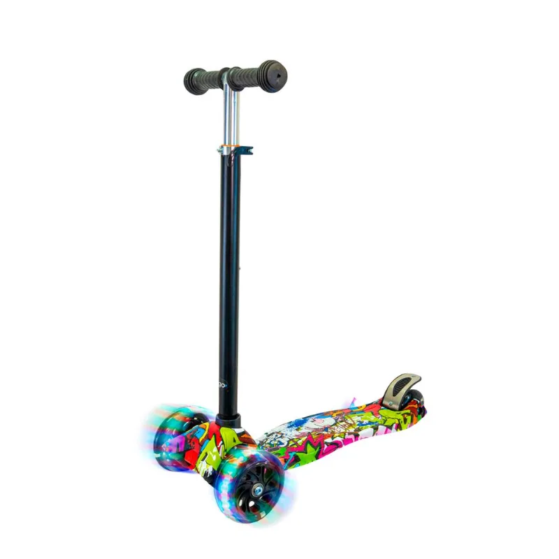 Monopatin T-go Urban Infantil con luces Led hasta 14 años Color Verde Monopatin T-go Urban Infantil con luces Led hasta 14 años Modelo Verde Graffiti