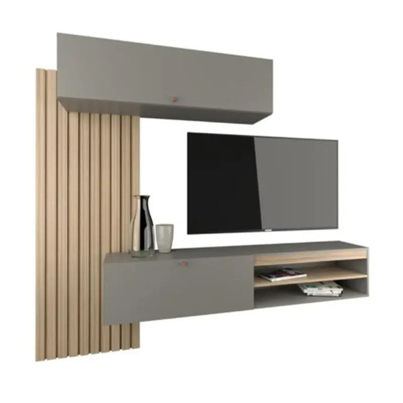 Centro de Entretenimiento DS Home 220x180x32 cm Centro de Entretenimiento DS Home Nevado Gris 220x180x32 cm