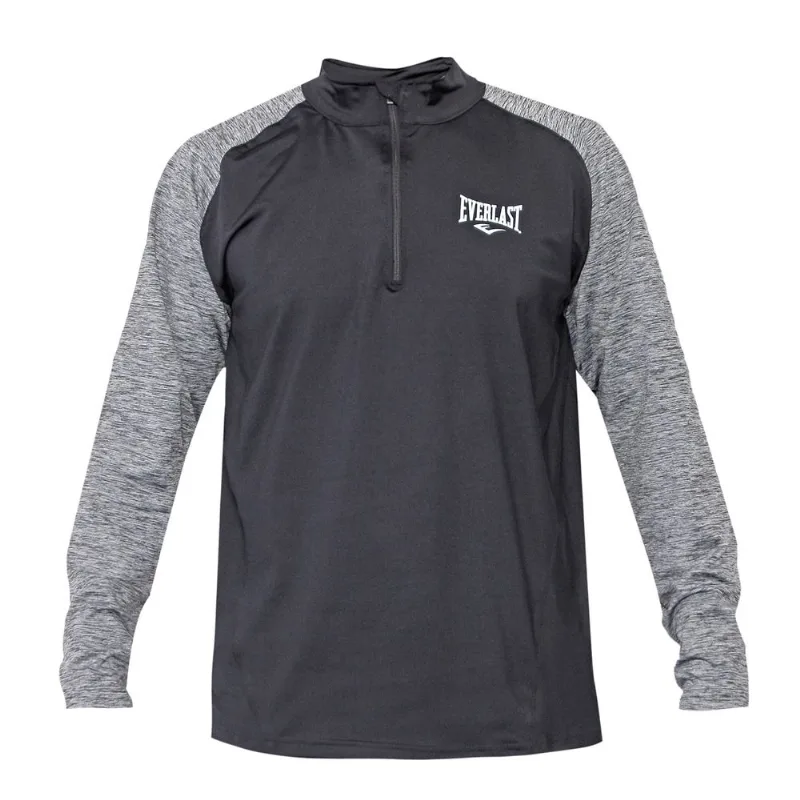 Buzo térmico medio cierre Everlast talle XXL negro y melange