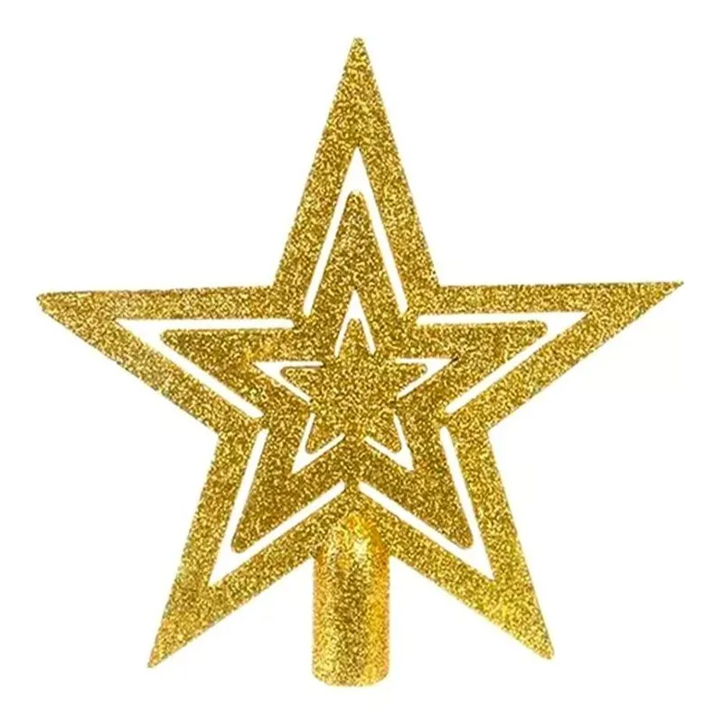 Ponteira Para Arvore De Natal Estrela Vazada 18cm Glitter