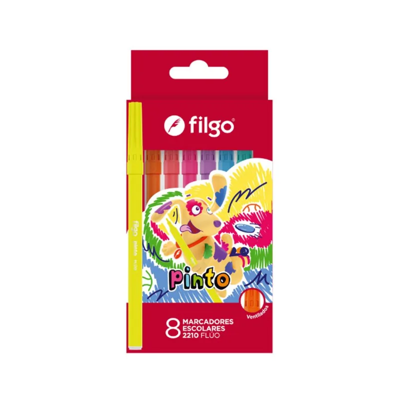 Marcador escolar Filgo Pinto Fluo 8 uni