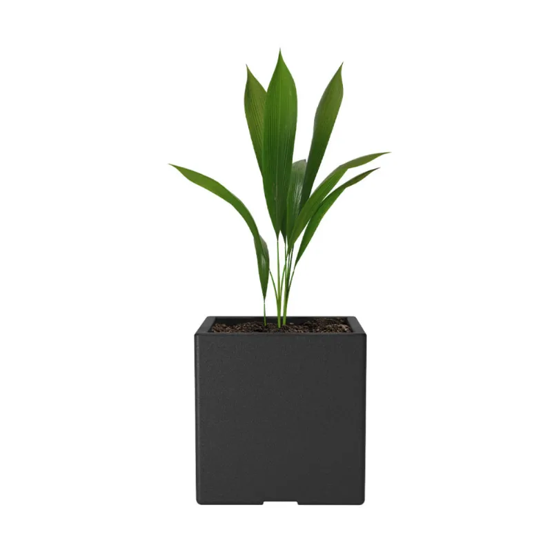 Maceta Plastica Cubo Negro 30x30 Cm Amalfi