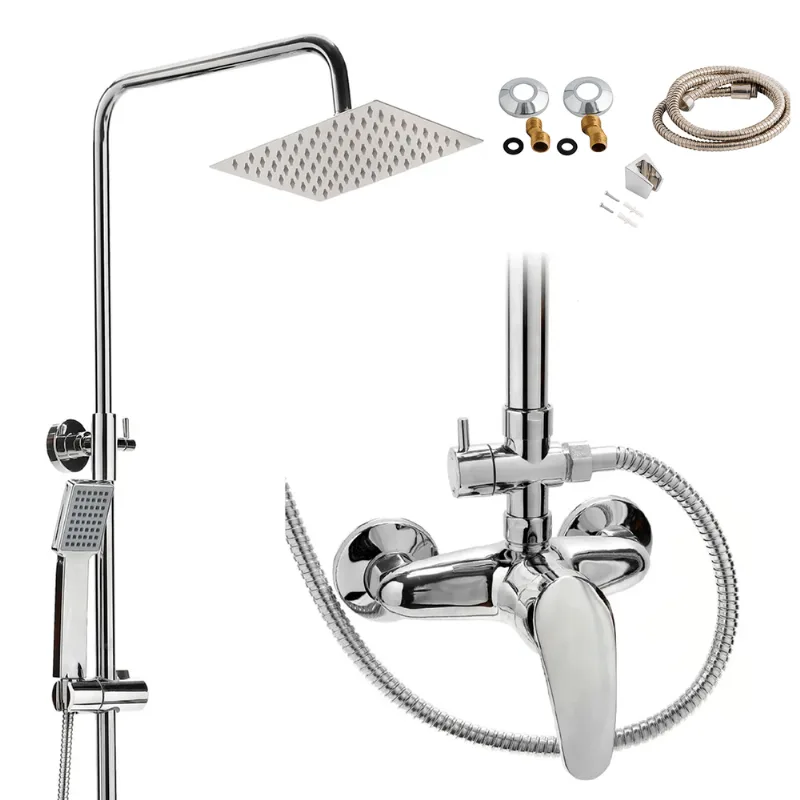 Columna De Ducha Cuadrada Lluvia/Mano Monocomando Novohome
