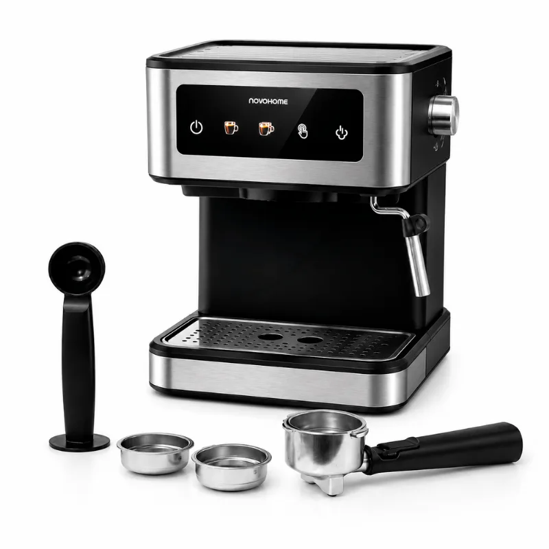 Cafetera Expresso Tactil 1.7L 20 Bar Novohome C/Vaporizador