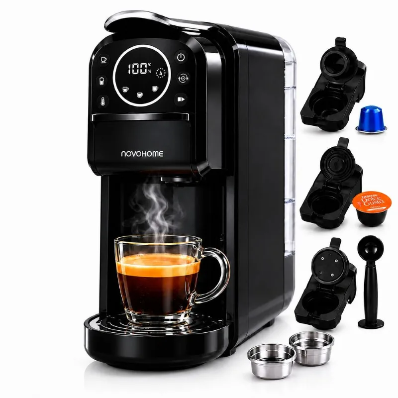 Cafetera Multicapsula 3 en1 Novohome Café Molido 20Bar 700Ml