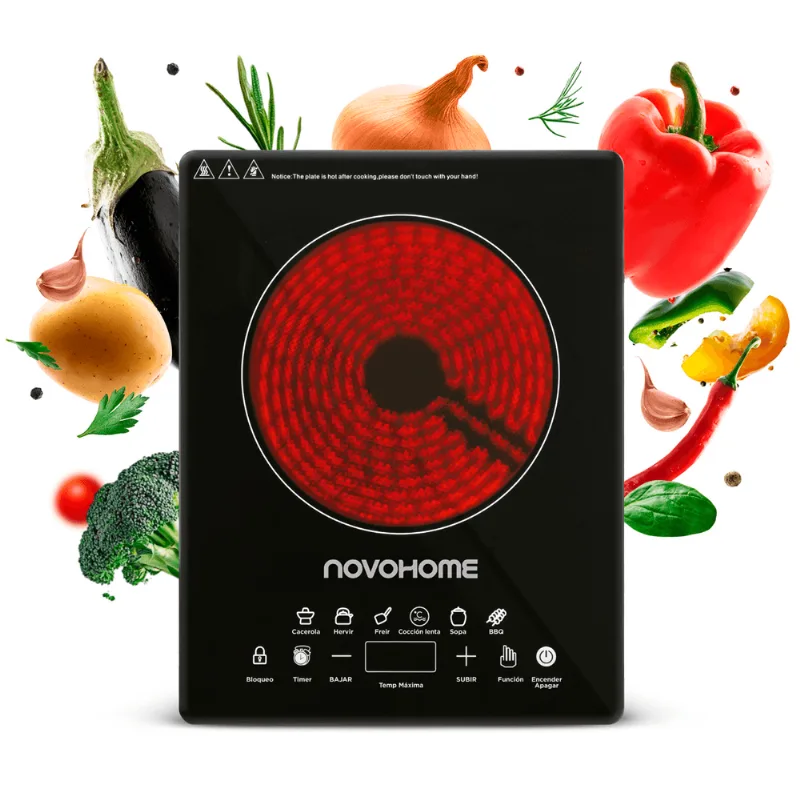 Anafe Electrico Vitrocerámico Digital Touch Novohome - Negro