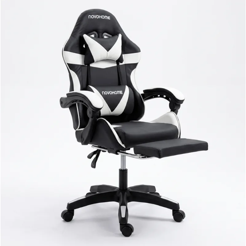 Silla Gamer C/apoyapiés Novohome Ergonómica Cuero Sintético
