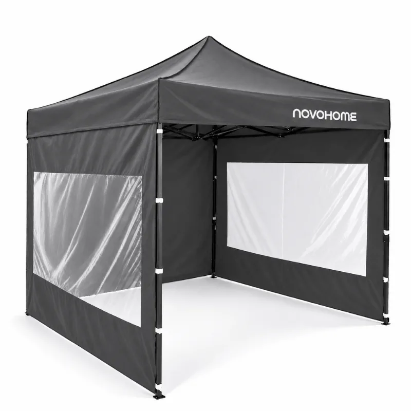 Gazebo Plegable Reforzado 3X3 Mts Novohome C/Paredes Ventana