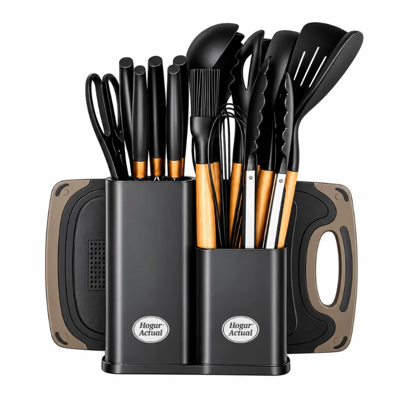 Set de Utensilios P/Cocina de 19 Pzs Hogar Actual Silicona