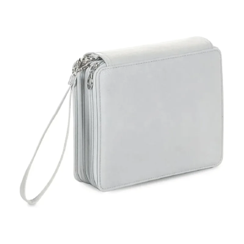 Cartuchera Organizadora 3 Pisos Eco Cuero Lapices Útiles Cartuchera Escolar 3 Pisos Multiuso Capacidad 120 Lápices Gris