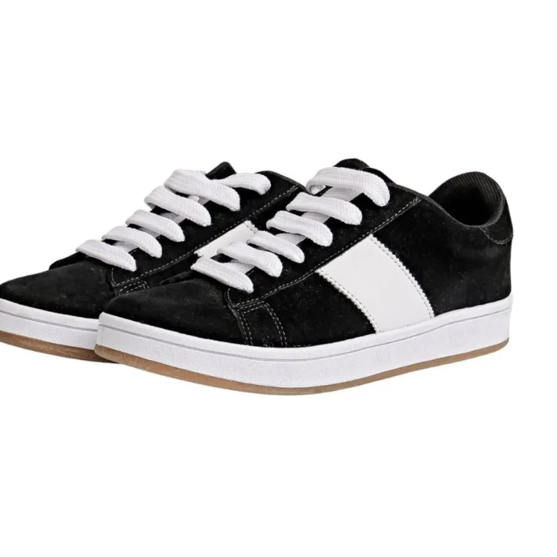Zapatilla acordonada Tex 39 44 gamuza talle 41 negro