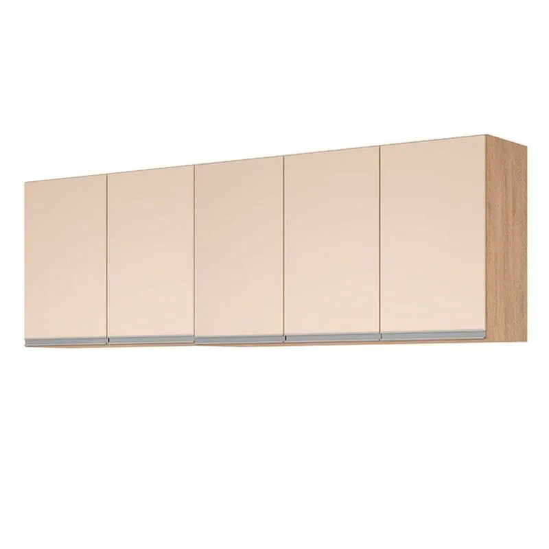 Armario Aereo Modulado 5 Portas Milla Amendoa Off White