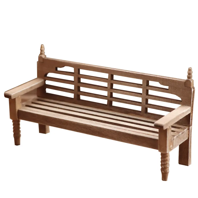 Dollhouse Furniture Vintage Outdoor Park Madeira Compensada De Escala 1/12