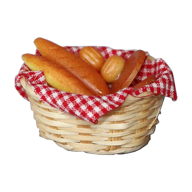 Cesta De Pão Dollhouse Em Miniatura Em Resina De Bambu Em Escala 1:12