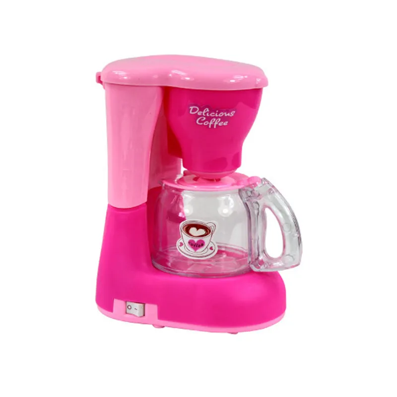 Cafeteira Toy Miniature Dollhouse Furniture, Plástico Rosa