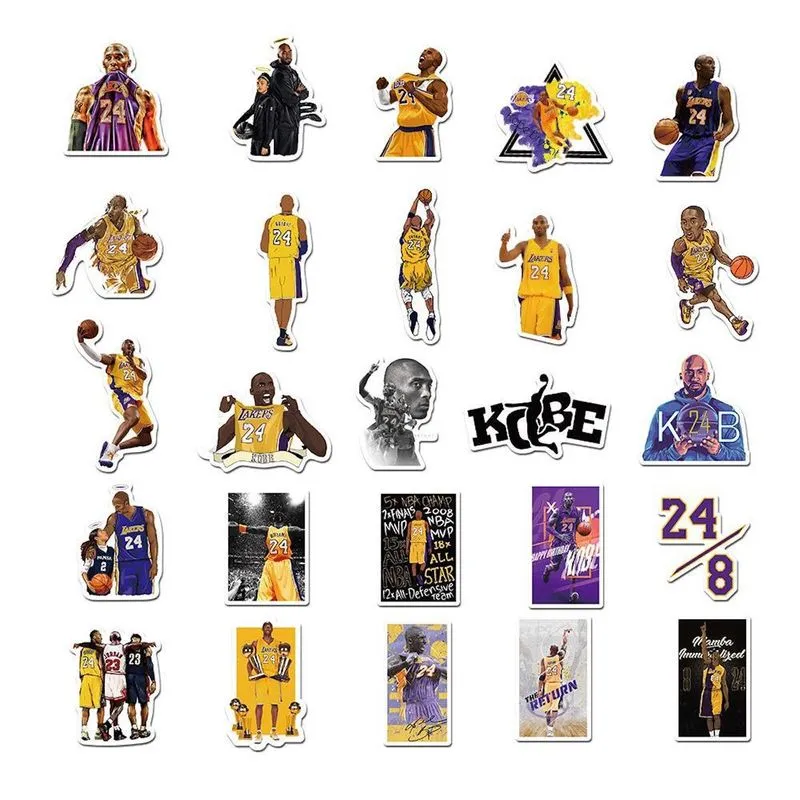Adesivos Kobe Bryant Anime Cartoon 50 Peças De Pvc Impermeável