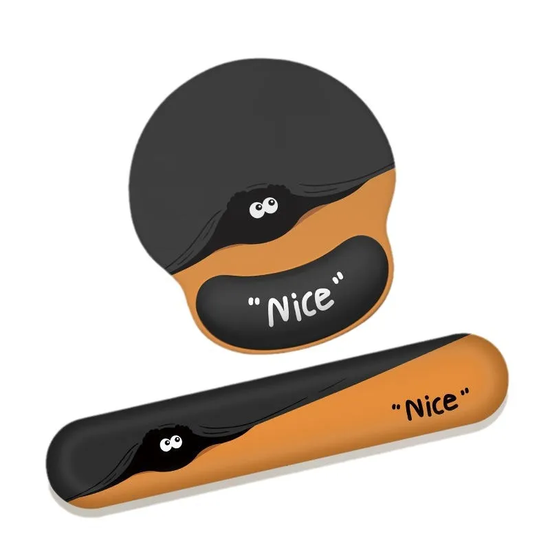 Conjunto De Mouse Pad De Suporte De Pulso Cute Nice Design Rubber Base