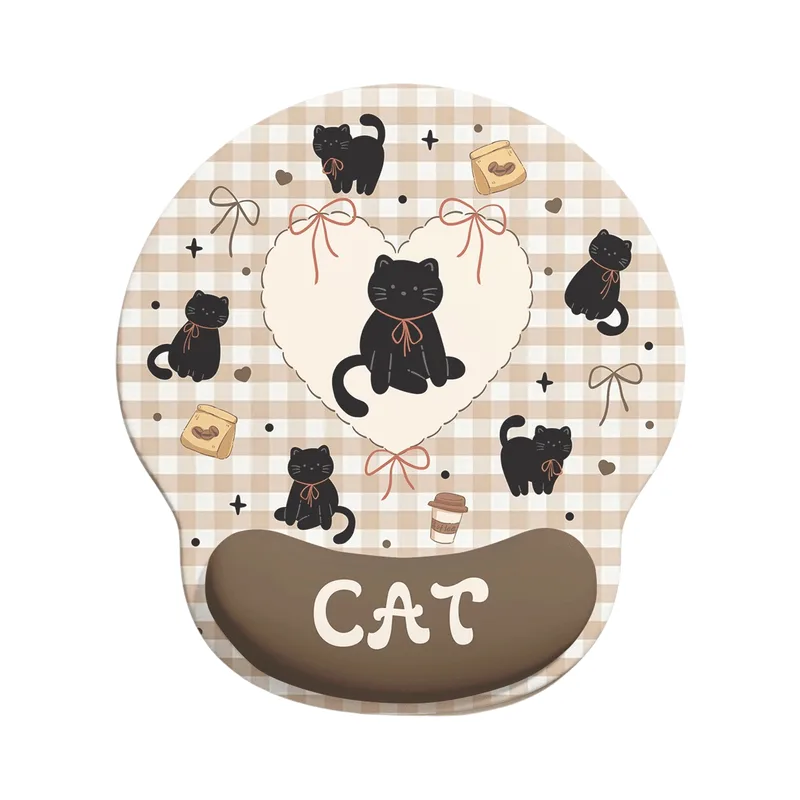 Suporte De Pulso Para Mouse Pad Cute Cat Silicone 188 Mm X 227 Mm