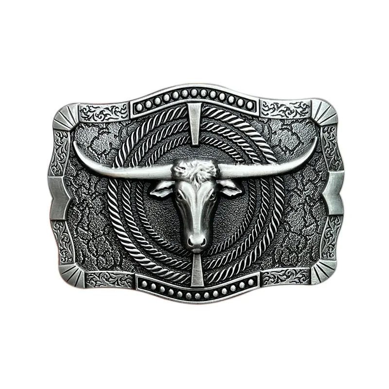 Fivela De Cinto Longhorn Skull Vintage Western Style Alloy