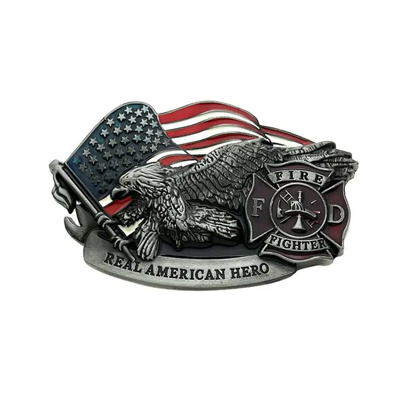 Fivela De Cinto American Hero Firefighter Patriotic Eagle Alloy