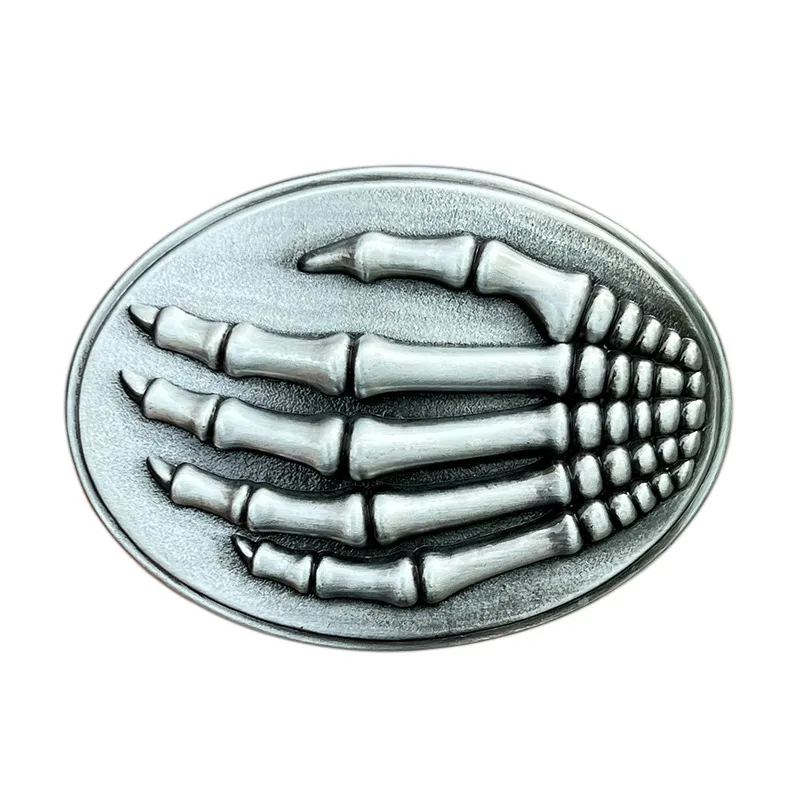 Fivela De Cinto Skeleton Hand Vintage Western Style Alloy