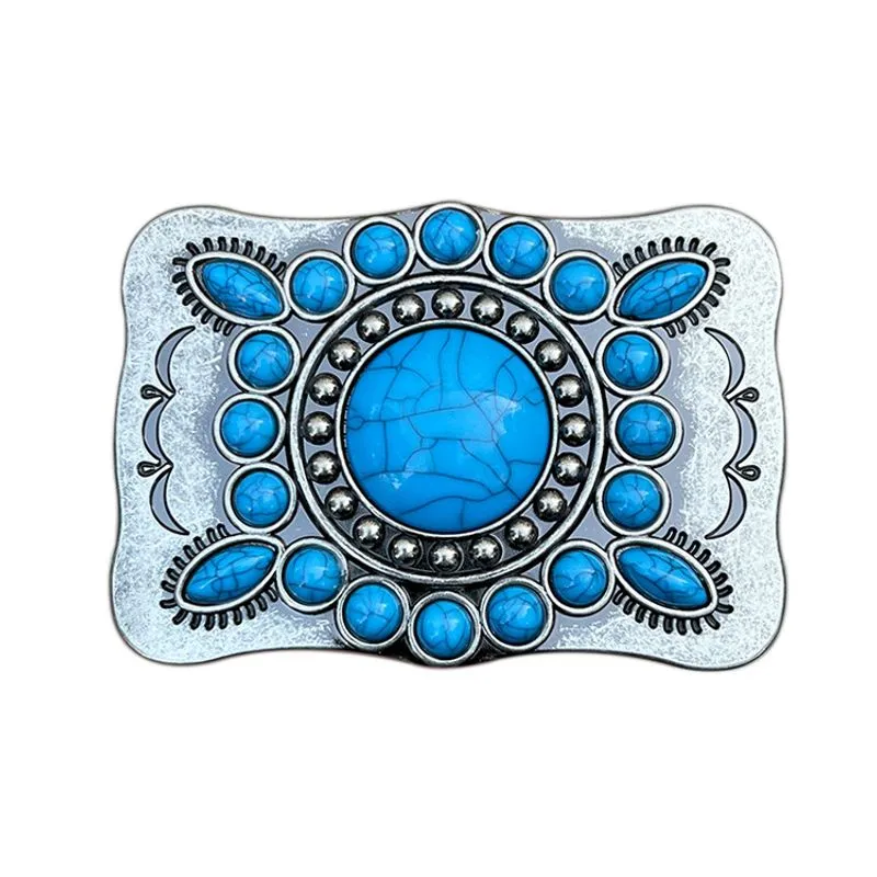 Fivela De Cinto Bohemian Turquoise Vintage Alloy Para Homens
